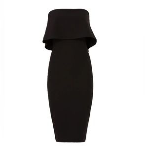 Black strapless midi dress